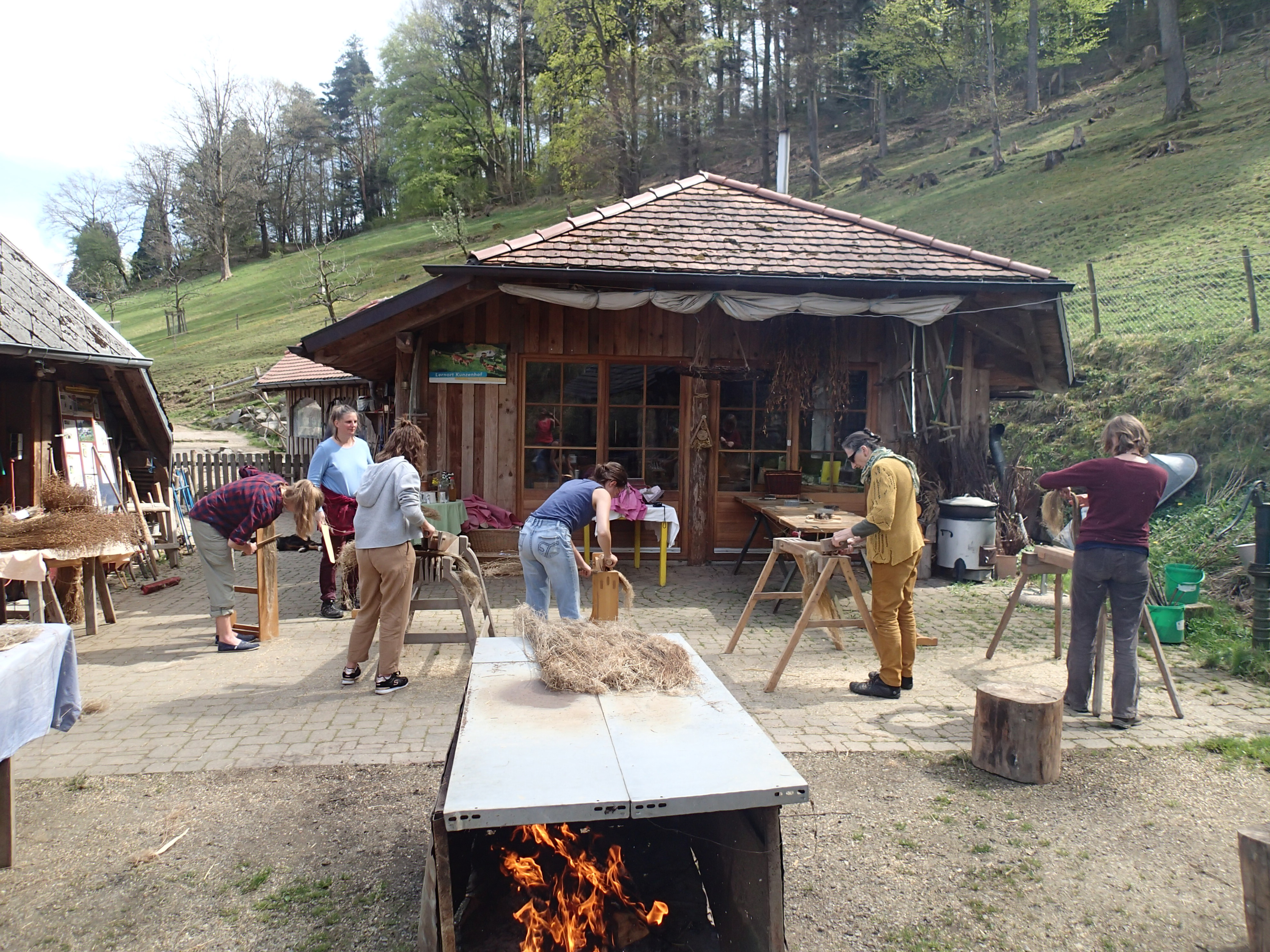 Beim Flachsbrechen