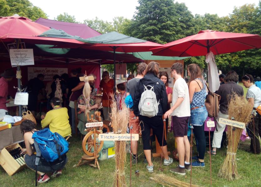 Agrikultur Festival im Eschholzpark Freiburg Stühlinger der Stand des Lernortes Kunzenhof