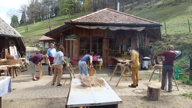 Beim Flachsbrechen Beim Flachsbrechen