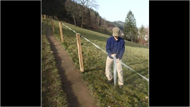 Ein Zaun wird neu gebaut